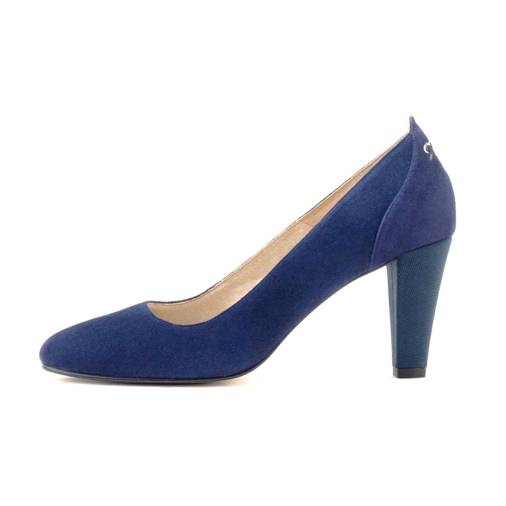 Antonia Saint NY Emma 76mm Comfortable High Heel 8M Navy Suede